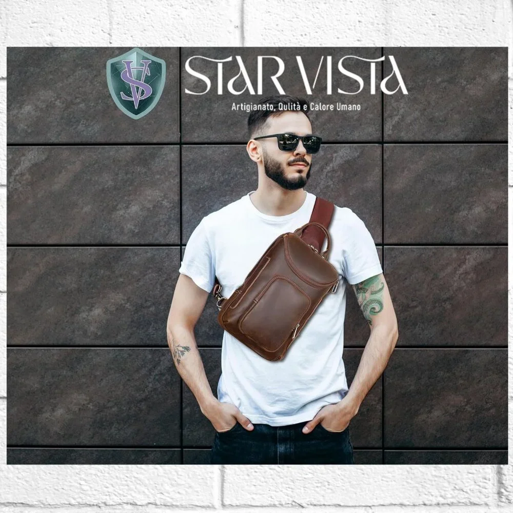NEW! Star Vista Cowhide Leather Shoulder/Crossbody Bag with Metal Zippers/Hdwr